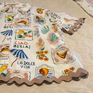 Jane and Delancey White Multi-Color Printed Short Sleeve Blouse